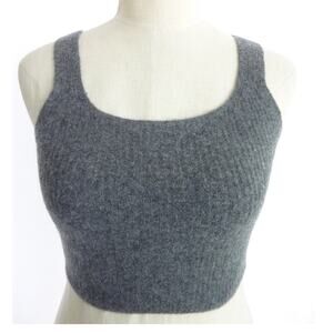 NWT Everlane Wool Blend Cozy Crop Tank Top Cami in Charcoal Grey Large